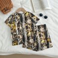 thumbnail image 4 of Grblisyd Cute Outfits for Girls 10-12 Camo Crew Neck Short Sleeve Maple Leaf Print Tops and Elastic Waist Shorts, 4 of 6