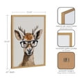 thumbnail image 6 of Kate and Laurel Cute Deer Wearing Glasses Framed Wall Art by The Creative Bunch Studio, 12x16 Gold, Adorable Animal Art for Wall, 6 of 7
