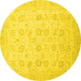 thumbnail image 1 of Ahgly Company Indoor Round Oriental Yellow Traditional Area Rugs, 8' Round, 1 of 4