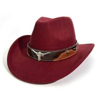 Women Men Western Cowboy Hat Retro Vintage Jazz Adult Bull Hat