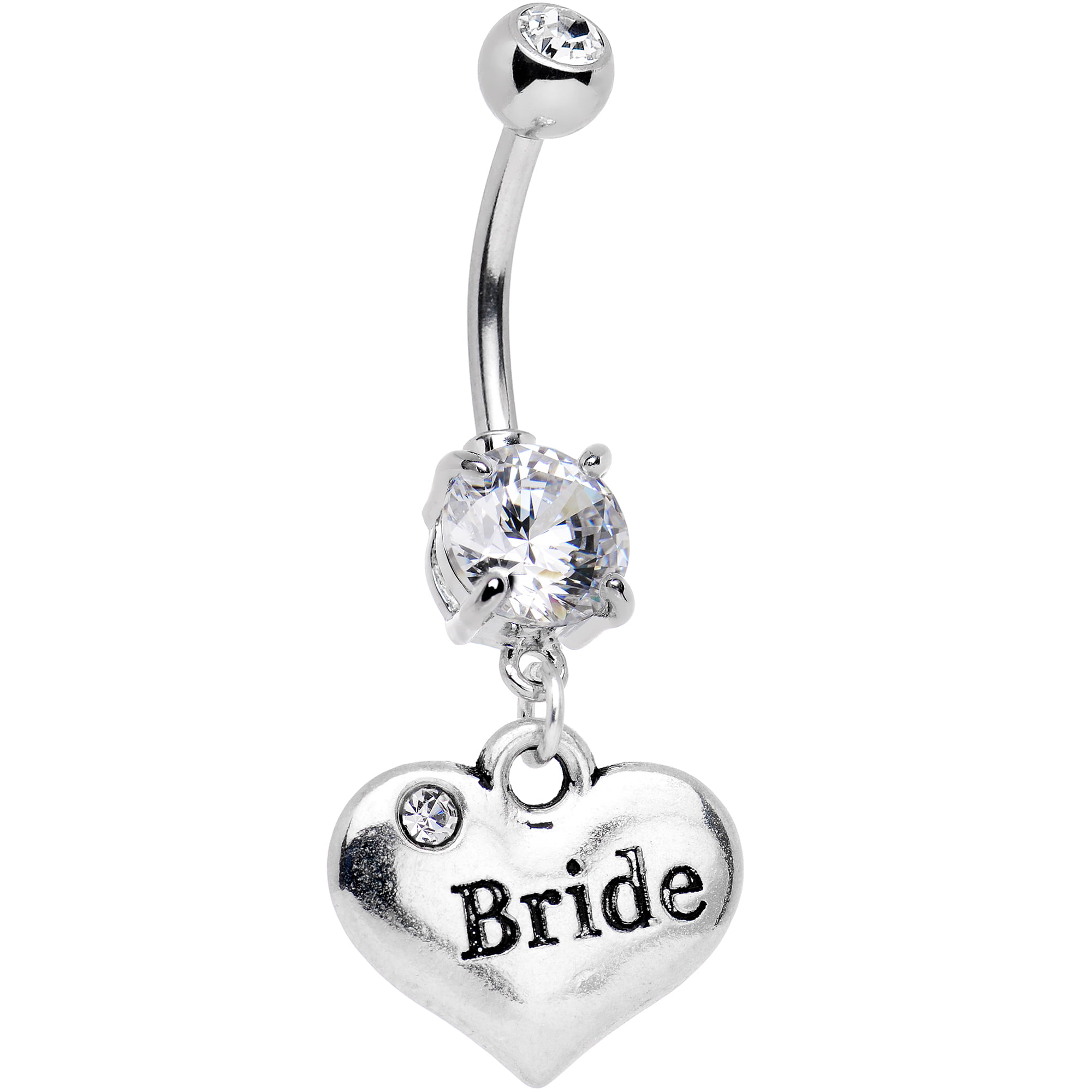 Body Candy Steel Shot in The Heart Dangle Belly Ring