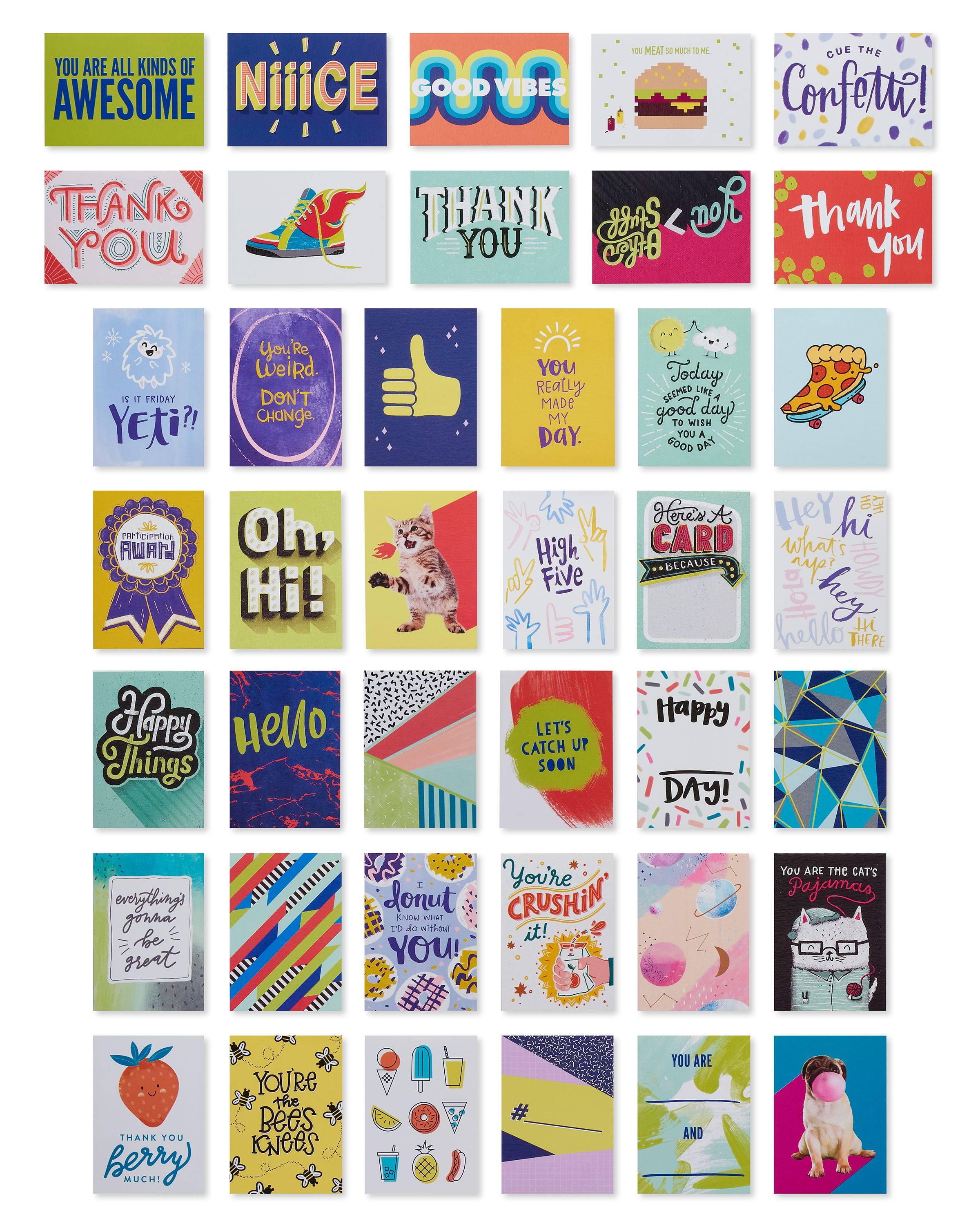 American Greetings Lunch Box Mini Notes, Anytime Happy Vibes (40-Count), 2.5' x 3.5'