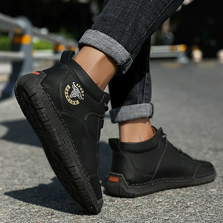 

Winter Clearance Deals! SuoKom Boots for Men Men s Snow Boots Winter Ankle Short Bootie Waterproof Footwear Warm Shoes Winter Snow Boots for Men Black