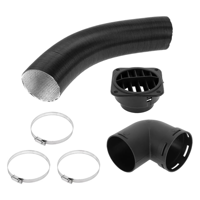Kit de conducto de calefacción para automóviles, camiones, autocaravanas, furgonetas y barcos con conector de tubo doblado de 75 mm ID 80 cm Max