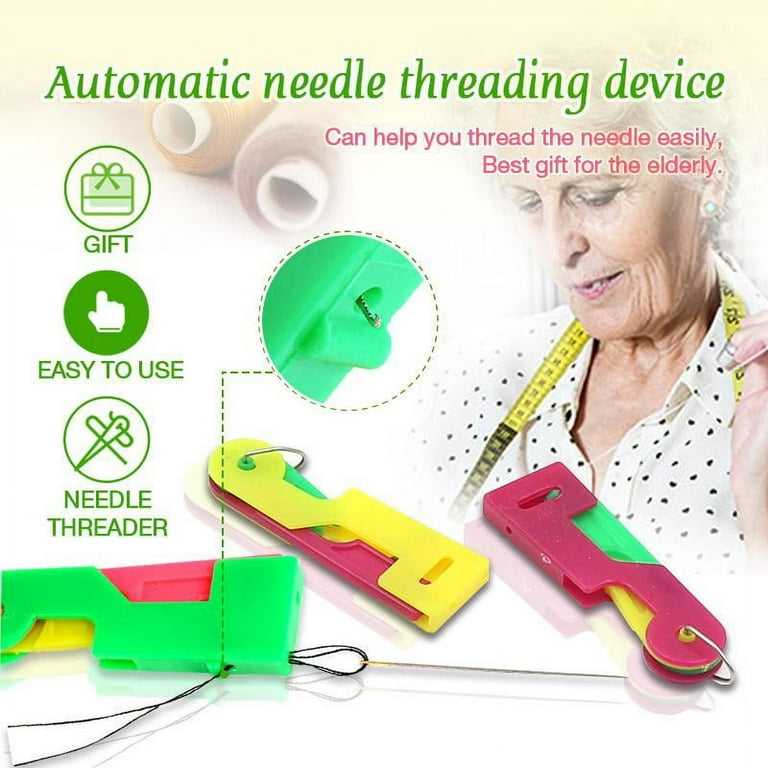VELIHOME 1Pcs Auto Needle Threader Automatic Needle Threading Tool for The Elderly, Size: 2.4