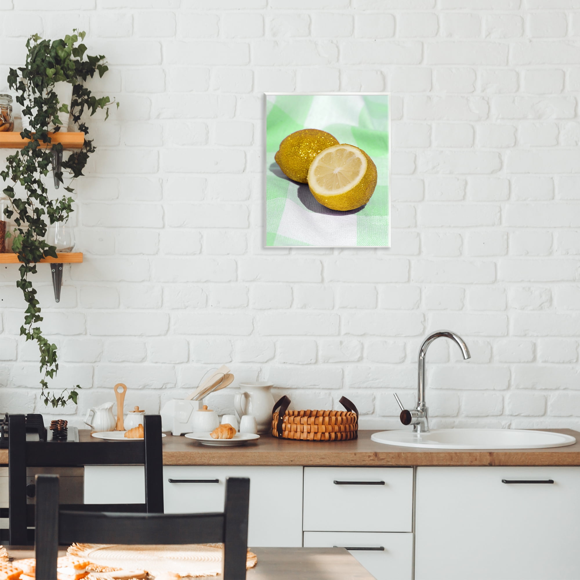 Stupell Industries Glimmer Lemon on Green Wall Plaque Art, design by LISH Creative