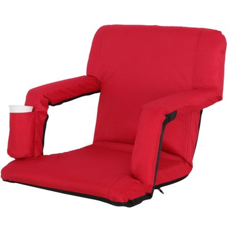 Lafayette Stadium Seat - Zeny Red Wide Stadium Seats Chairs for Bleachers or Benches - 5 Reclining Positions