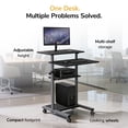 thumbnail image 4 of Mount-It! Mobile Stand Up Desk | Height Adjustable Computer Rolling Cart | Silver, 4 of 10