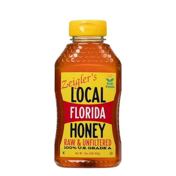 Zeigler's Florida Honey 16oz Local, Raw, Unfiltered, Squeeze Bottle