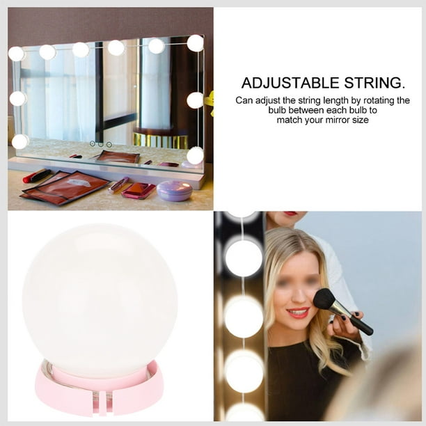 Lampe de maquillage LED pour coiffeuse de salle de bain, ampoule murale  pour miroir cosmétique, Kit