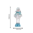 thumbnail image 3 of Blue snowman Standing Figure, Telescoping Christmas Doll Decor, Vintage Plaid Fabric Stretchable Figures, for Xmas Tree Home Party Festive Decor Christmas New Year Gift, Holiday Display Collection, 3 of 7