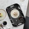 thumbnail image 5 of Serving Trays with Handles, 14.5 x 9.8 inch Rectangular Plastic Tray for Restaurant, Kitchen, Black Marble, 5 of 6