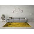 thumbnail image 3 of Ahgly Company Machine Washable Indoor Square Oriental Yellow Industrial Area Rugs, 5' Square, 3 of 4
