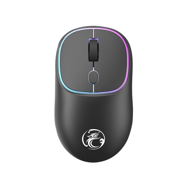 Souris Sans Fil pour Ordinateur Portable 2,4 GHz Conception Silencieuse avec Lumières RVB Récepteur USB Rechargeable Batterie Intégrée 300 mAh Compatible avec Windows et macOS