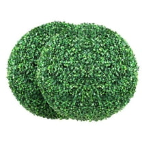 TYUIOP 2 Pcs 16" Artificial Plant Topiary Ball, Faux Boxwood Balls, All-Year Green Faux Plant Decorative Balls for Backyard,Wedding and Home Décor