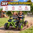 thumbnail image 5 of Conchico 36V Powered Ride on Toy for Big Kids, 2 Seater Electric Ride on Car with Rear Wheel Suspension, Bluetooth, Max Speed 8 mph, Aged 6+, Green, 5 of 8