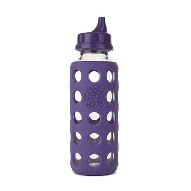 Lifefactory Glass Sippy Cap Bottle 9 Ounce Royal Purple