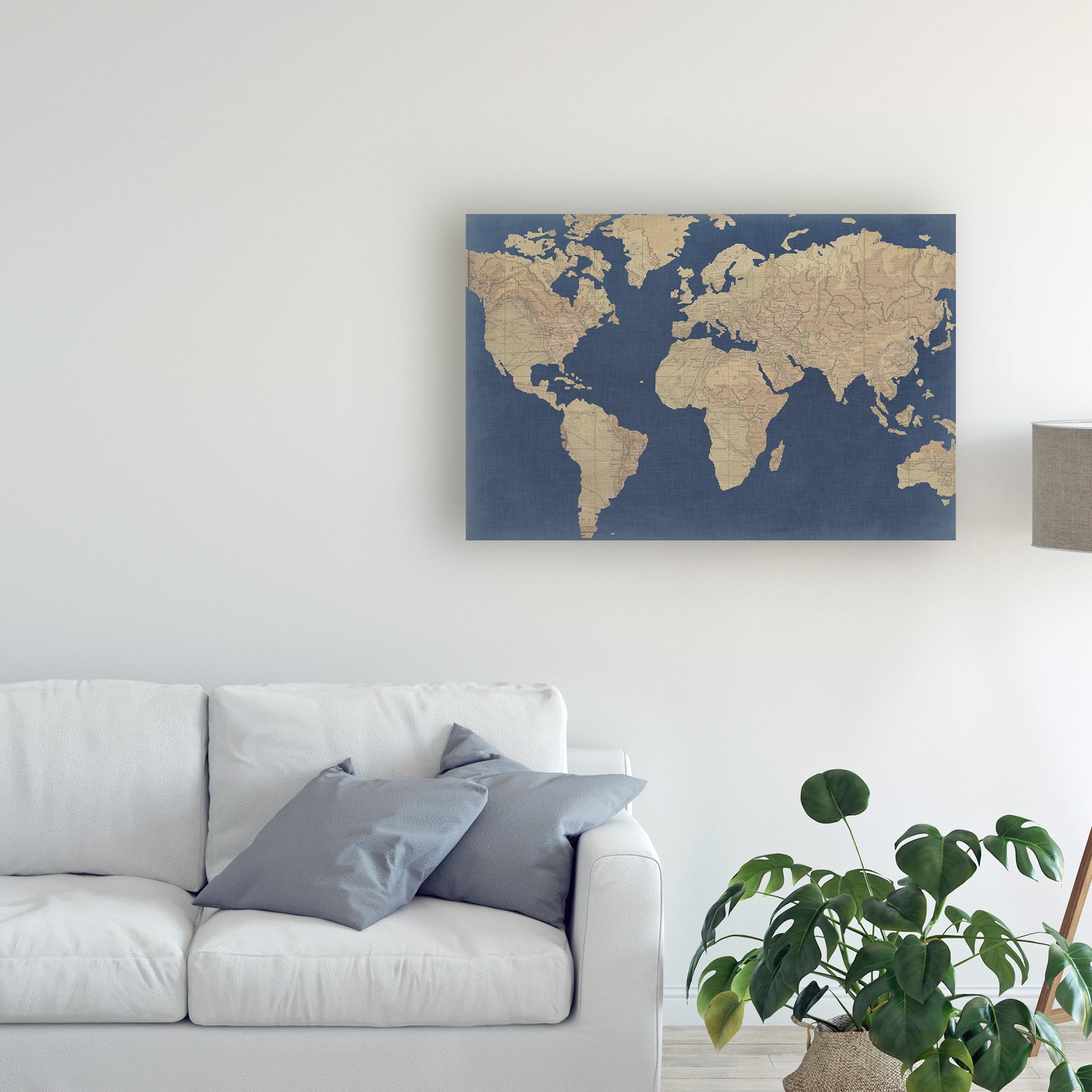 Trademark Fine Art 'Linen Map I' Canvas Art by Studio W