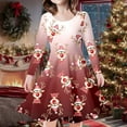 thumbnail image 2 of WEAIXIMIUNG Robe Bleue Enfants Filles Tout-Petits Arbres de Noël Imprimé Cerf Robe de Fête à Manches Longues 4-5 Ans, 2 of 5