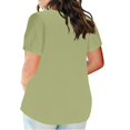 thumbnail image 4 of Top de Manga Corta de Verano para las Mujeres de Tamaño Grande Falso Bolsillo V-Cuello Camiseta, Mezcla de Poliéster Algodón Spandex Top Casual, Lavado a Mano Más Tamaño, 4 of 8