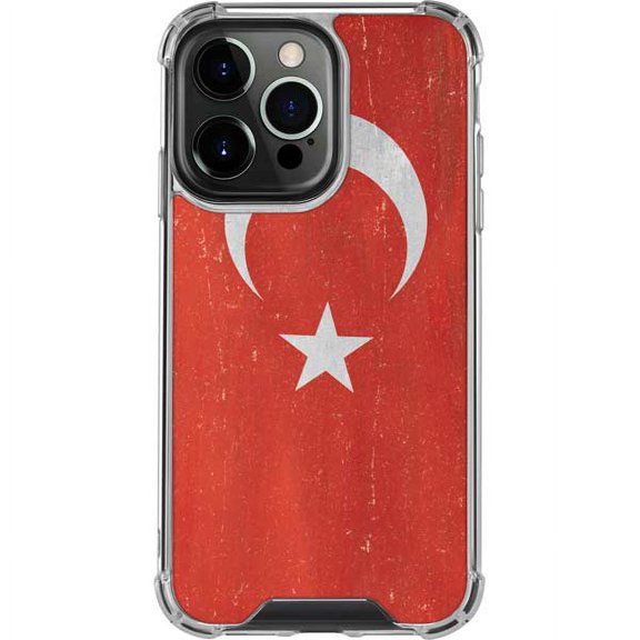 Skinit Countries of the World Turkish Flag Distressed iPhone 14 Pro Clear Case