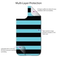 thumbnail image 4 of DistinctInk Custom SKIN / DECAL compatible with OtterBox Defender for iPhone 11 (6.1" Screen) - Black & Cyan Bold Horizontal Stripes, 4 of 5