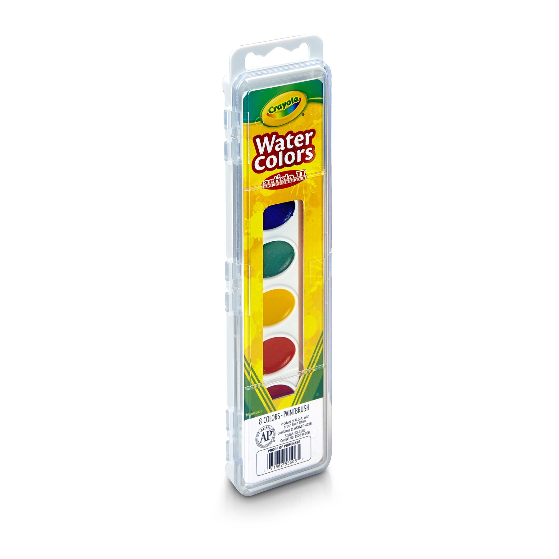 Crayola Artista II Watercolor Set, 8 Colors & Brush, Pack of 6