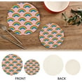 thumbnail image 4 of Rainbow Pink Round Cotton Trivets Pot Holders, Hot Pads Pure Cotton Stylish Coasters for Boho, Farmhouse, Kitchen - 2pcs Home Decor, 4 of 7