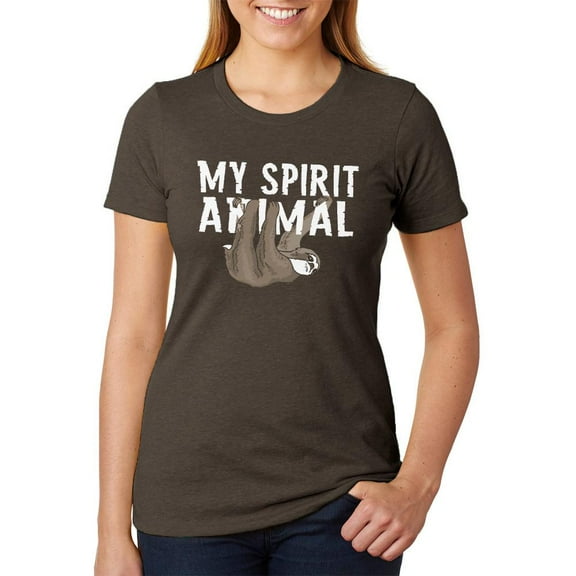 Sloth is My Spirit Animal Juniors Soft Heather T Shirt Heather Brown MD
