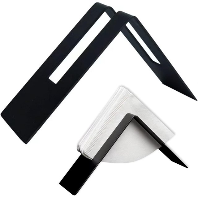 Glaciersei Cone Coffee Filter Holder Storage, Pour Over Cone Coffee Filters Paper Stand for Moccamaster / V60 02, Coffee Bar Organize Accessories Kitchen Dispenser Rack for Coffee Paper, Black
