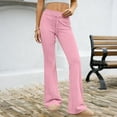 thumbnail image 5 of Aoiroe Flare Leggings for Women Yoga Pants with Pockets High Waisted Flare Leggings Casual Yoga Pants Pink S, 5 of 5