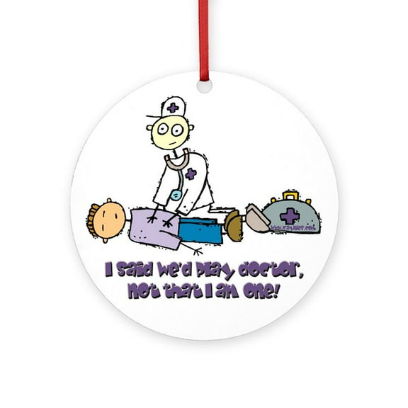 CafePress - Doctor - Round Wood Ornament 4"