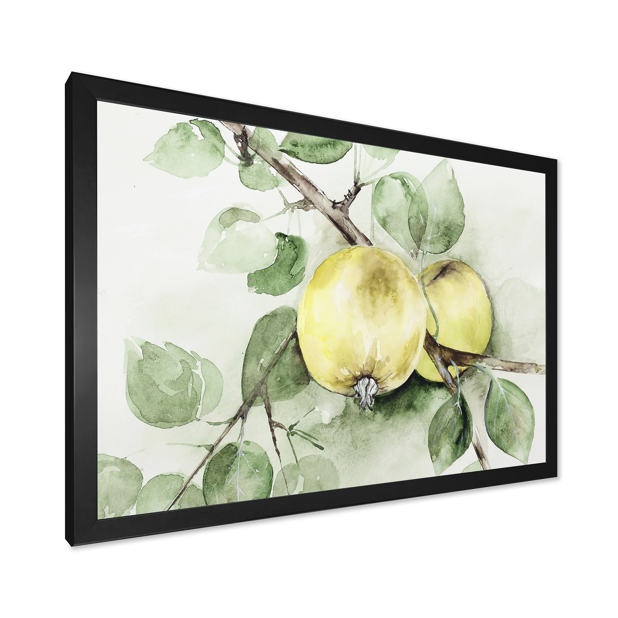Designart 'Ancient Green Appels' Farmhouse Framed Art Print