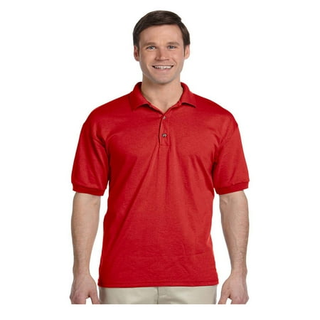 Maroon Striped Performance Polo - Gildan Men's Contoured Dryblend Preshrunk Polo Shirt, Style G8800