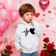 thumbnail image 5 of Sudadera con capucha y estampado de corazón de San Valentín, sudadera de manga larga para niños y niñas, chaqueta para niñas de talla mediana y grande., 5 of 7