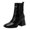 Black, variant on Ladies Casual Comfort Boots Shoes Womens Fashion Colorblock Leather Face Square Toe High Heel Elastic Mid Boots