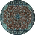 thumbnail image 1 of Ahgly Company Indoor Round Persian Light Blue Traditional Area Rugs, 3' Round, 1 of 4