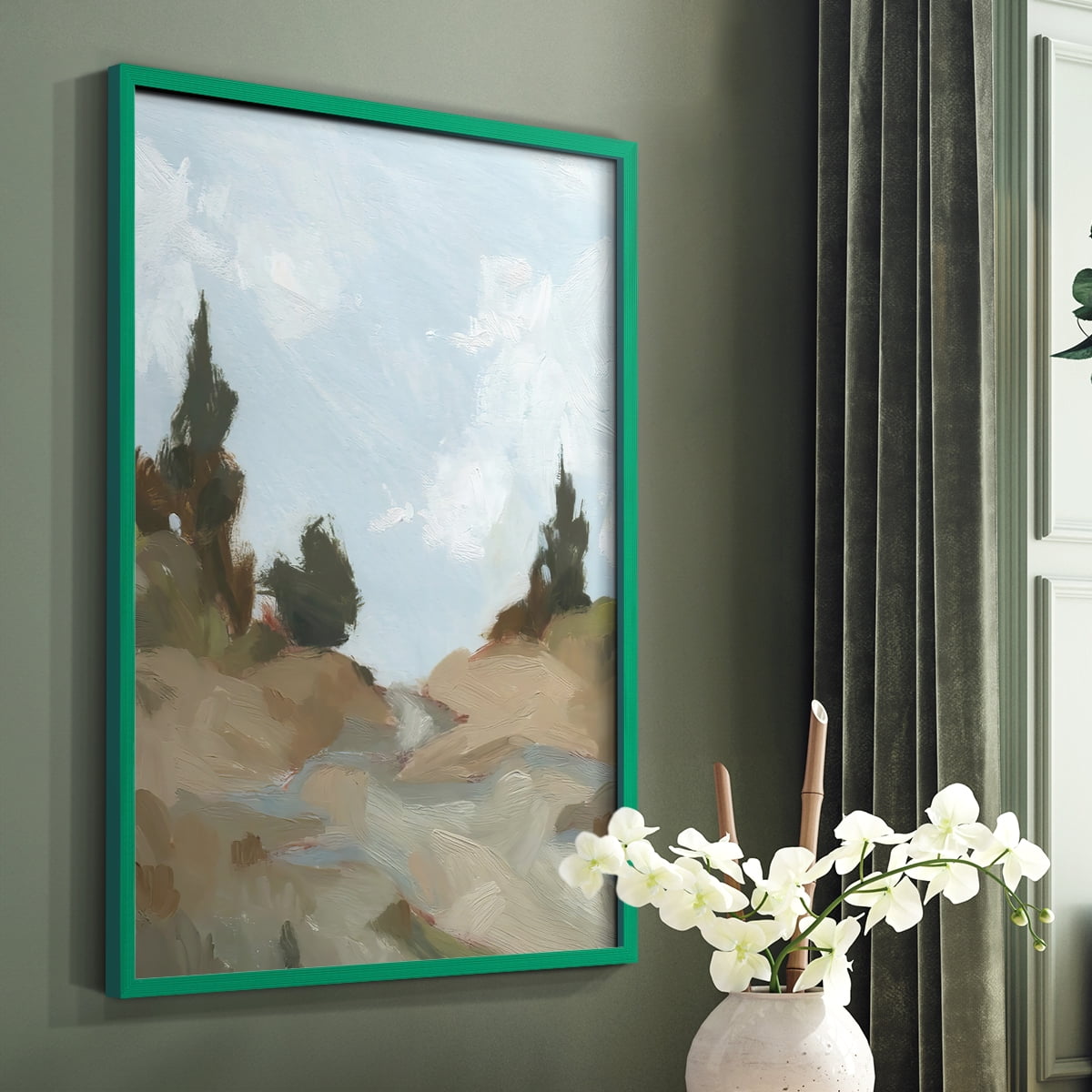 West Fork Hiking Trail I Framed Print in Green Solid Wood 11 x 14 Framed Print