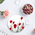 thumbnail image 4 of POGLIP Poppy Flower Set of 4 Round Coaster for Drinks, Absorbent Ceramic Stone Coasters Cup Mat with Cork Base for Home Kitchen Room Coffee Table Bar Decor, 4 of 5