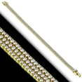thumbnail image 2 of 925 Sterling Silver Yellow Gold-Tone Clear CZ Triple Strand Tennis Bracelet, 6.5", 2 of 3