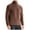 Brown, variant on GigrtiJin Mens Quarter Zip Sweatshirt Stand Collar Long Sleeved Pullover Top Casual Solid Color Comfy Sweatshirts