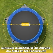 Mersco 14ft Trampoline PLAY Heavy Duty Outdoor Trampoline for Kids and Adults, Backyard Trampoline with Enclosure Net for Family Fun,Jumping Trampoline for Boys and Girls Birthday Gift ,Blue