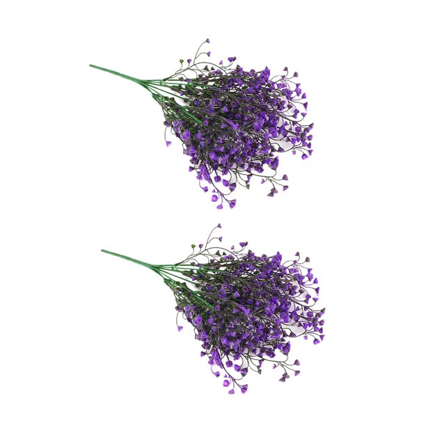 Advancent 2X flores artificiales plantas de imitación decoración de jardín hogar jardines porches arreglos decoración interior racimos calcomanía de Decoración Púrpura Advancent HA084370-01