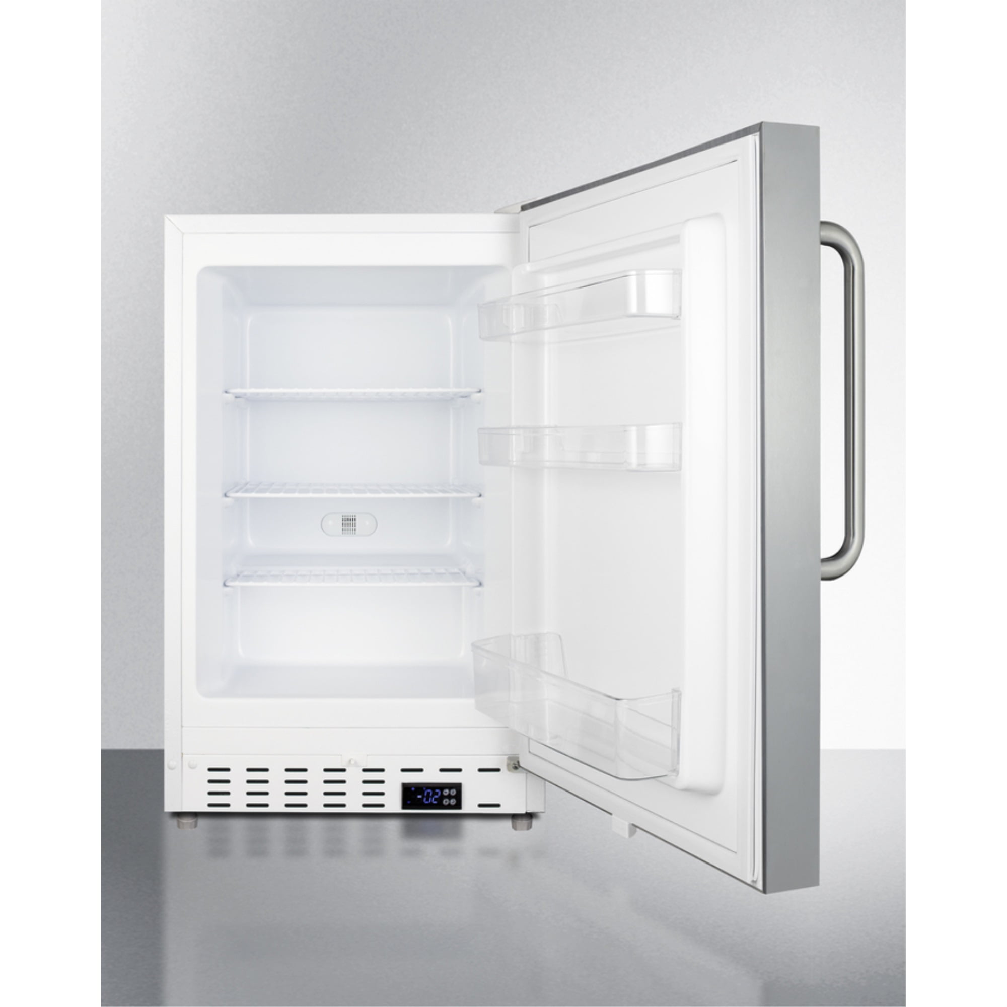 ADA compliant built-in or freestanding 20" wide manual defrost all-freezer for residential use