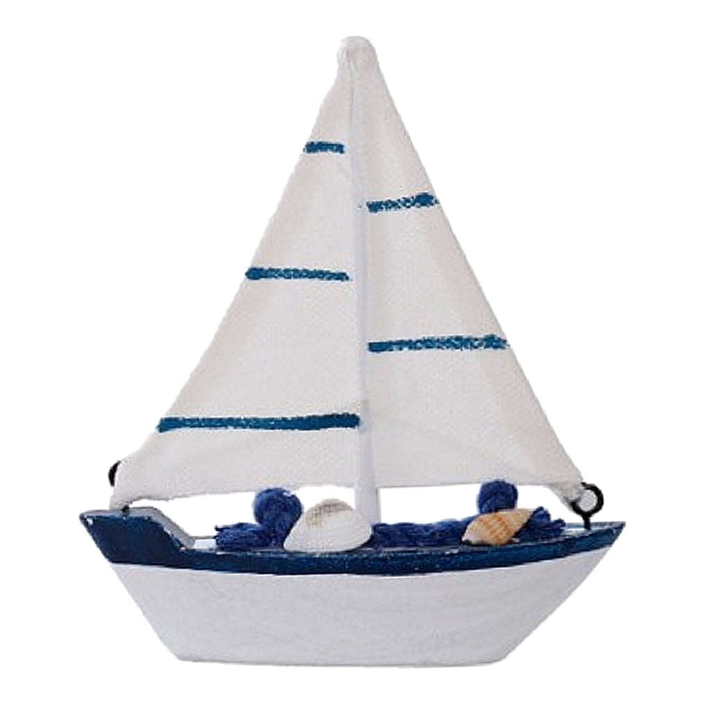 MagiDeal Retro Wooden Mediterranean Mini Sailing Boat Model Nautical Decor#4 