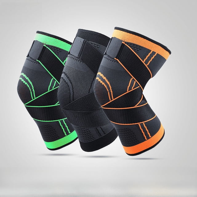 Rodillera deportiva con correa de compresión, de punto, transpirable, antideslizante, para correr, montar, baloncesto, fina, para verano