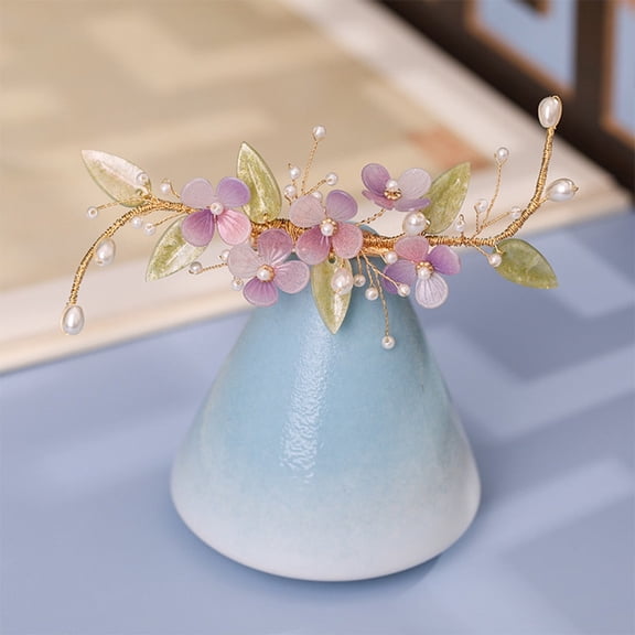 Flower Hair Clips For Women and Girls - Chinese Hanfu Hair Accessories - Rhinestone, Pearl Hairpins