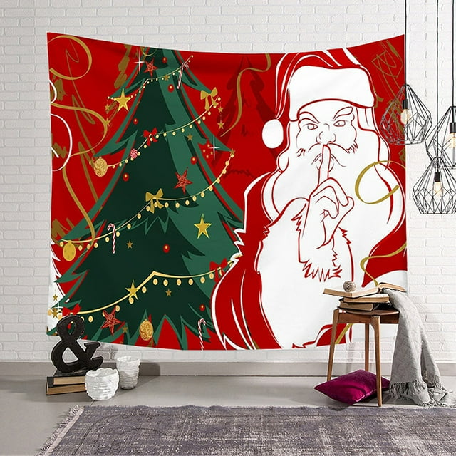 Tapiz impreso de Navidad, tela colgante, Fondo de tela, tapiz, toalla de playa, manta de playa Wmkox8yii HFSH6464