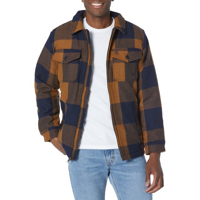 Legendary Whitetails Chaqueta para hombre estándar para exteriores, color dorado, a cuadros nocturnos, talla grande