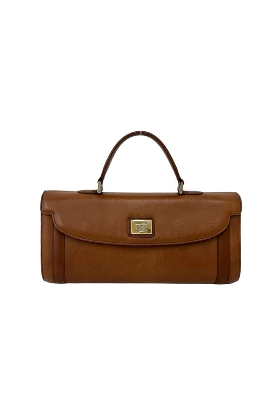 Pre-Owned Burberrys Vintage Logo Hardware Nova Check Pattern Leather Handbag Mini Boston Bag...
